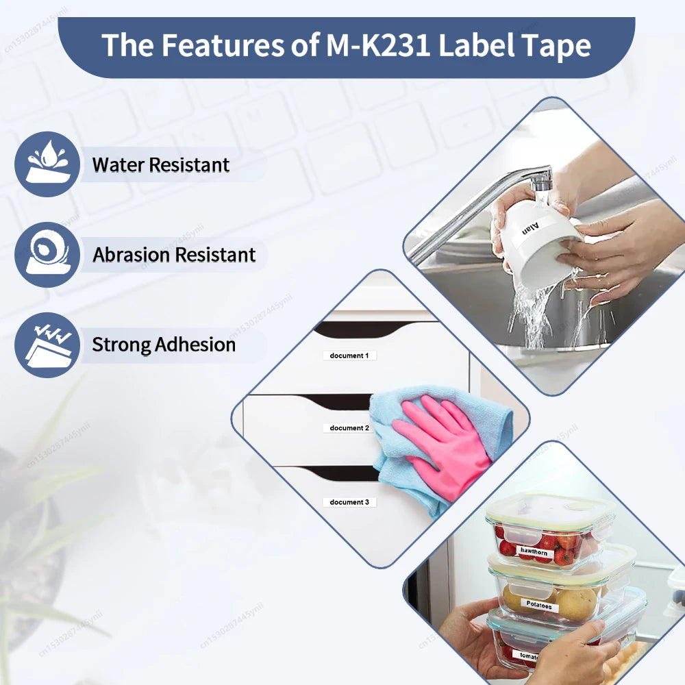Brother MK-231 Compatible Label Tape 12mm Black on White 3/5-Pack
