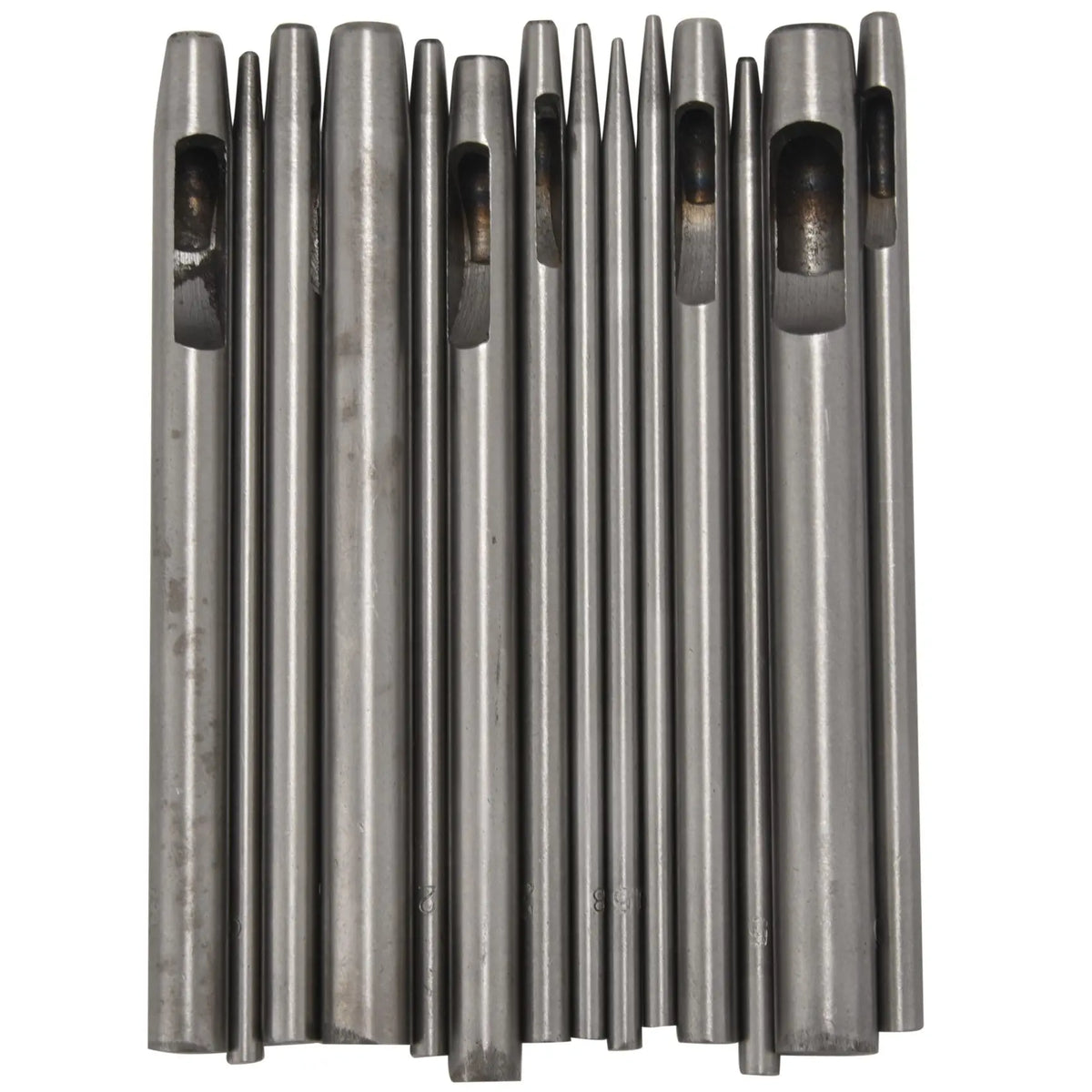 14-Pc Round Hollow Leather Punch Set – Steel Hole Cutter Kit