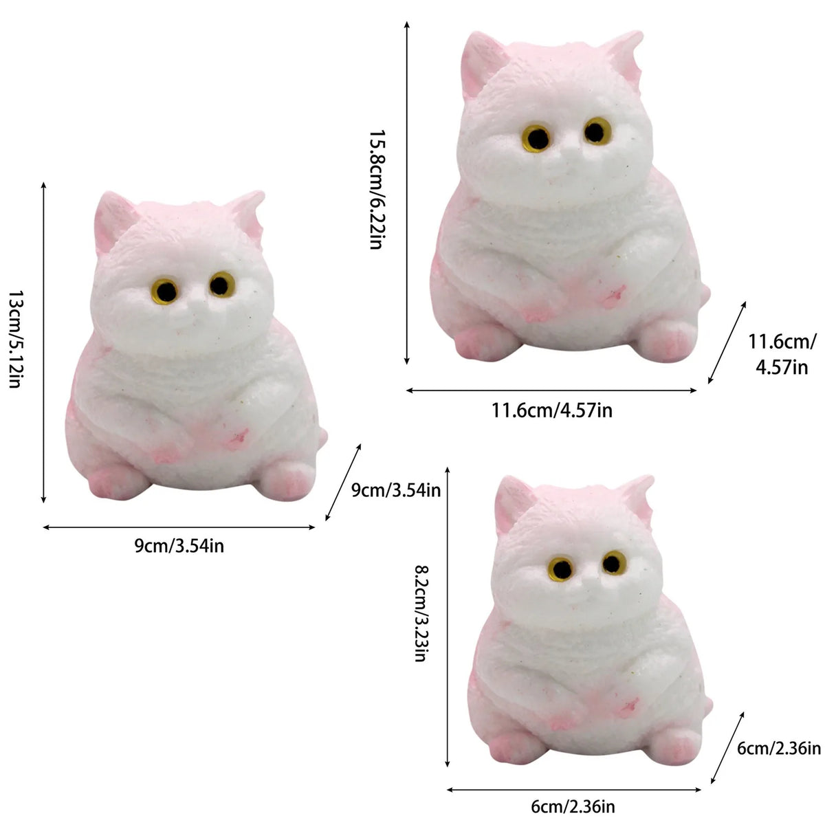 Chubby Cat Squeeze Toy Soft TPR Fidget & Gift – Cute Cat Figure