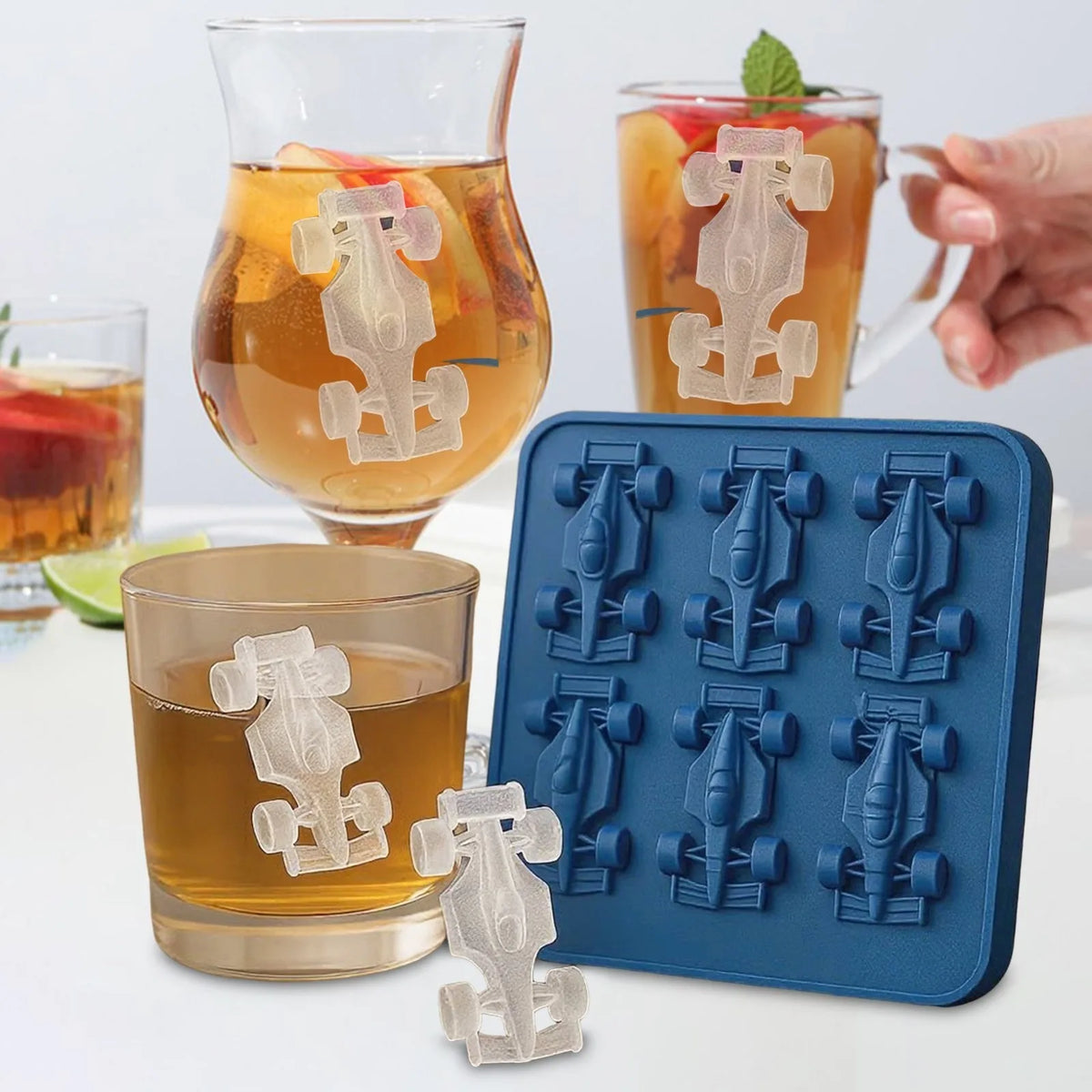 Racing Car Silicone Ice Mold – BPA-Free Shaped Ice Tray