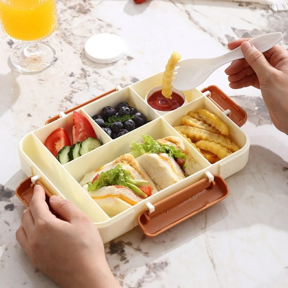 Cartoon Student Lunch Box – Leak-Proof, Microwave Safe, 1200ml