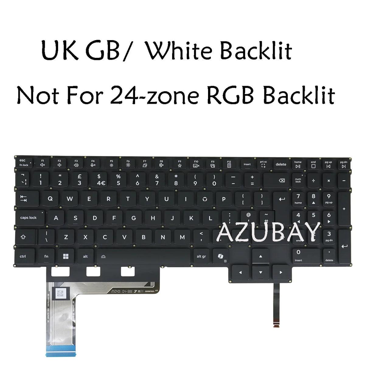UK GB Lenovo Legion 5 Keyboard – White Backlit Replacement