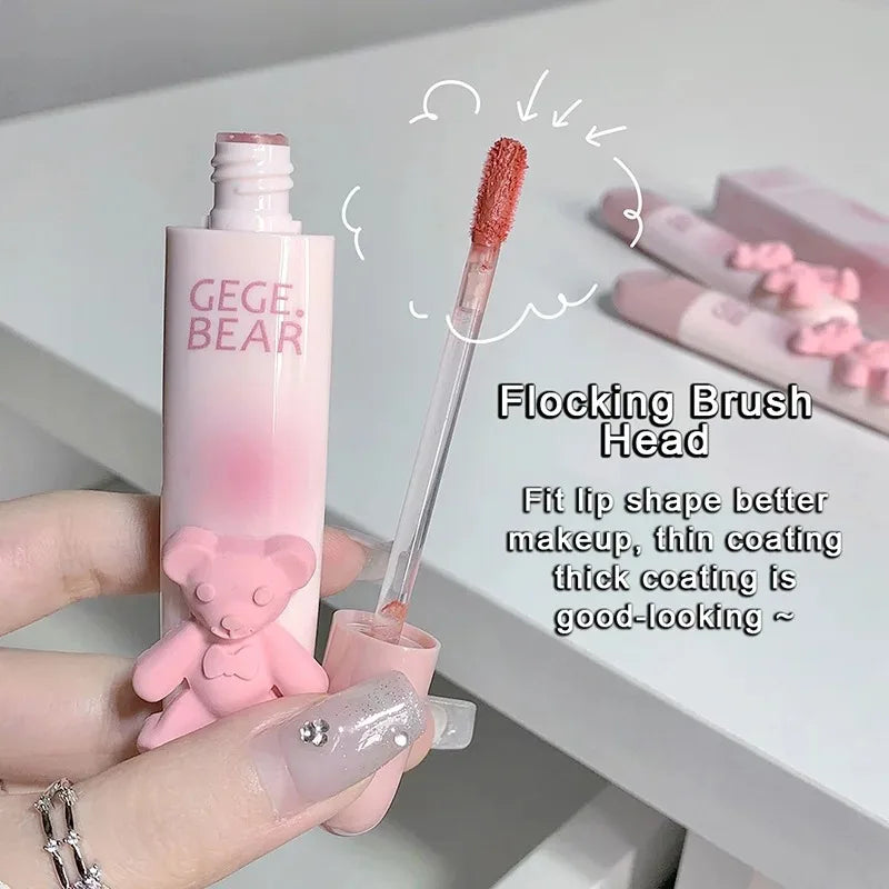 Velvet Matte Bear Lip Tint – 6 Colors, Waterproof Lipgloss
