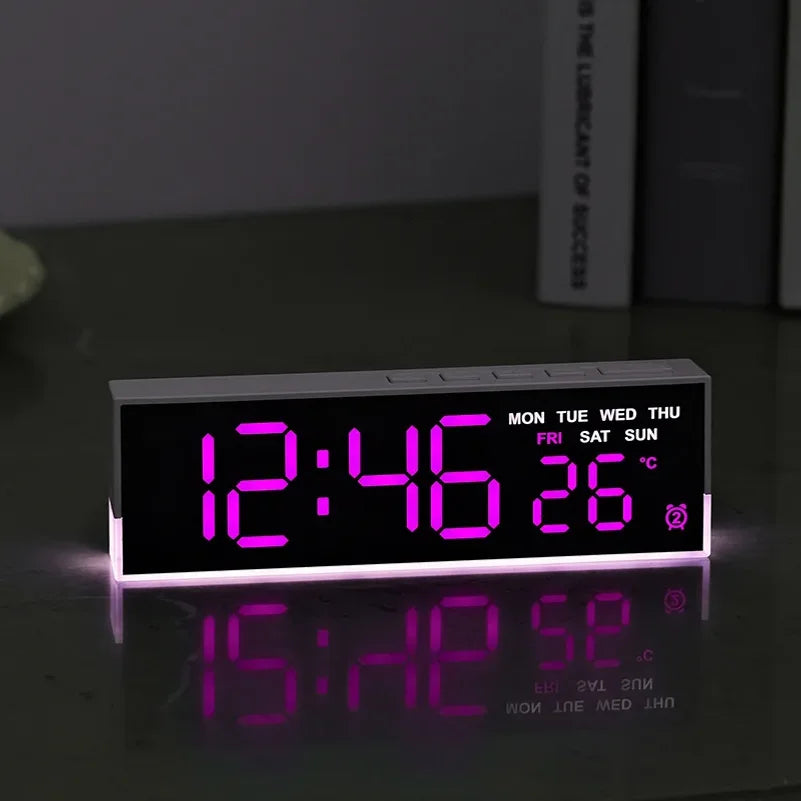 USB LED Digital Alarm Clock with Mood Light, Temp & DST
