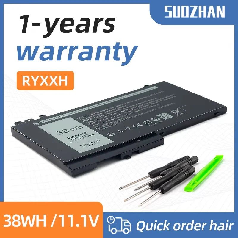 SUOZHAN RYXXH Dell Latitude Battery 11.1V 38Wh E5250 E5450 E5550