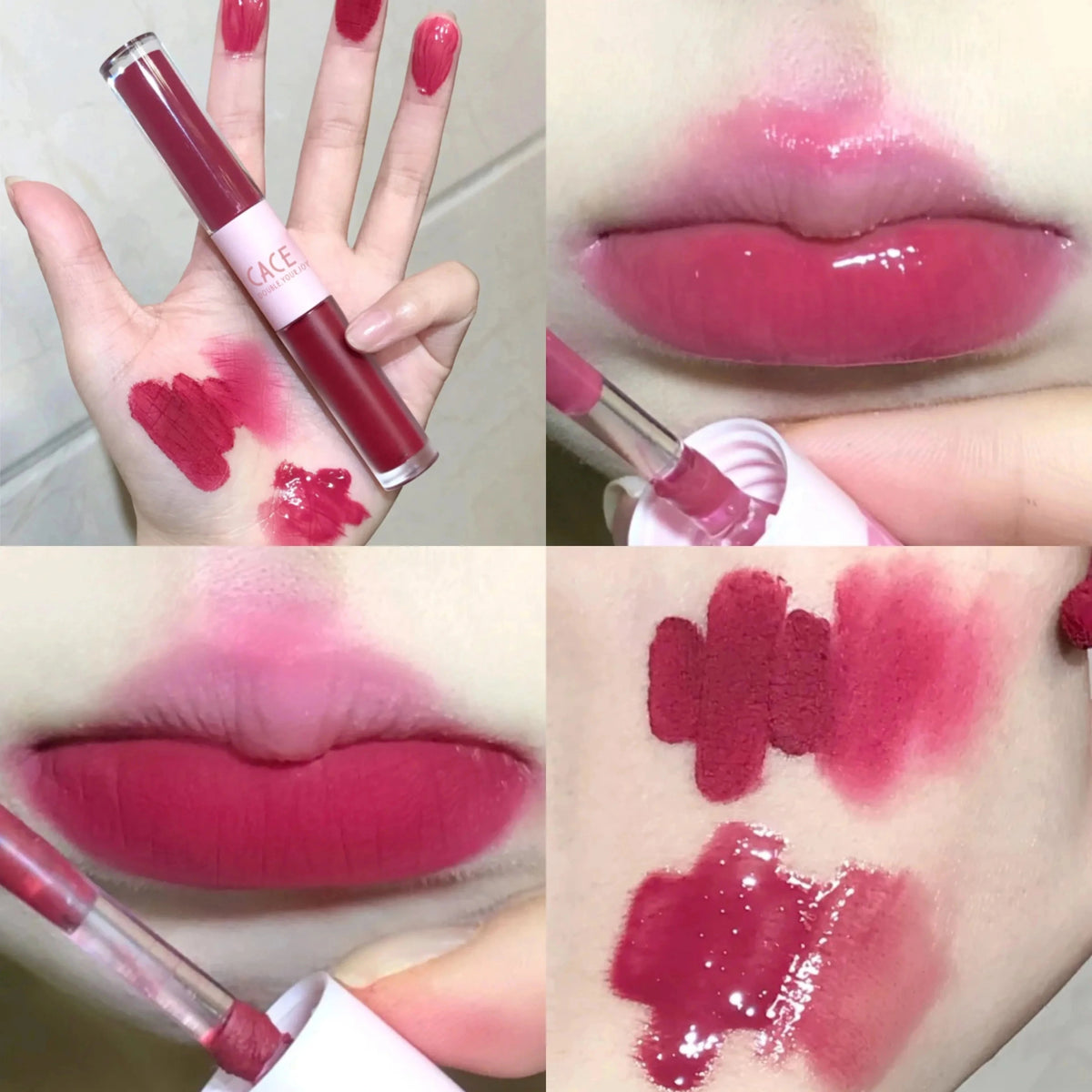 6-Color Matte Velvet Double-Head Liquid Lipstick & Lip Glaze