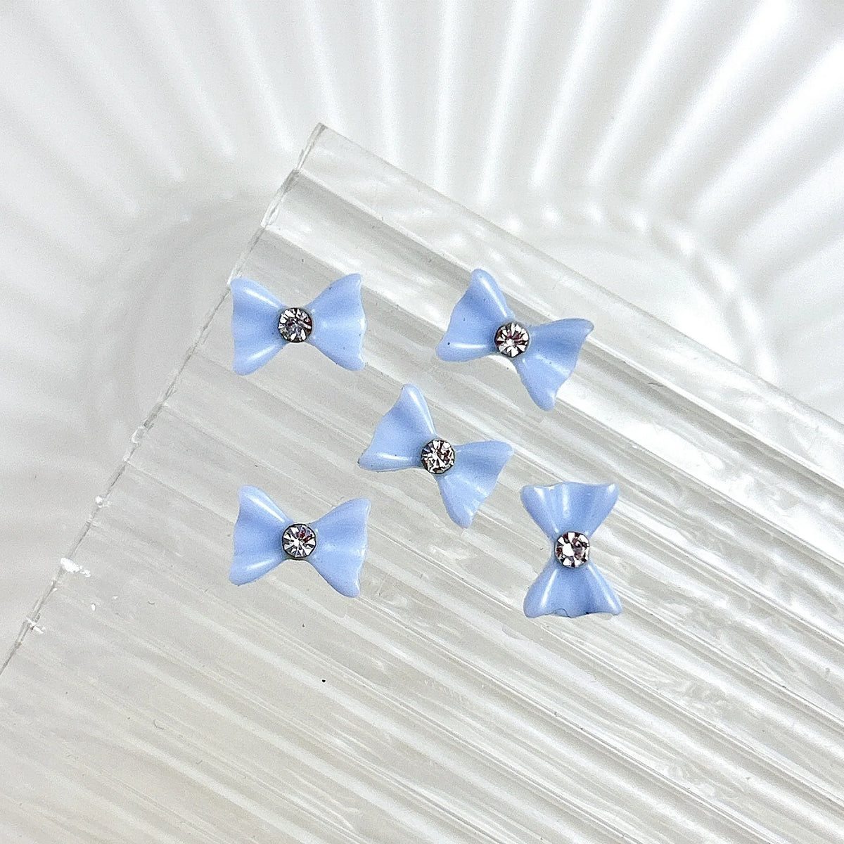 20pcs 3D Bowtie Nail Charms Pearl Bow Rhinestone Nail Art