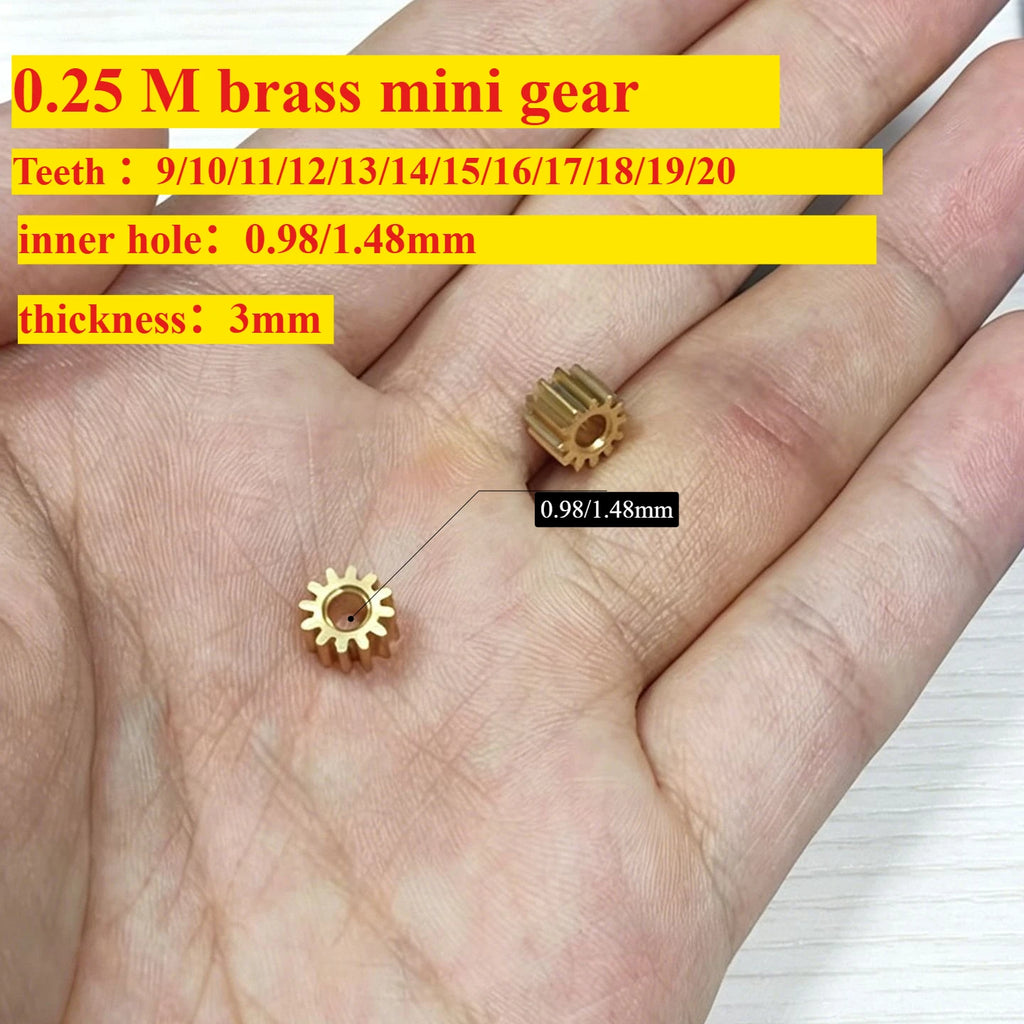 0.25M Mini Copper Bevel Gears 9–20 Teeth DIY Model Gear Set