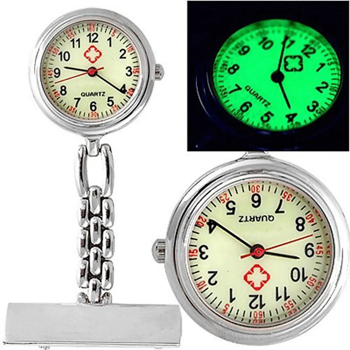 Luminous Clip-On Nurse Watch – Retractable Lapel Fob Watch