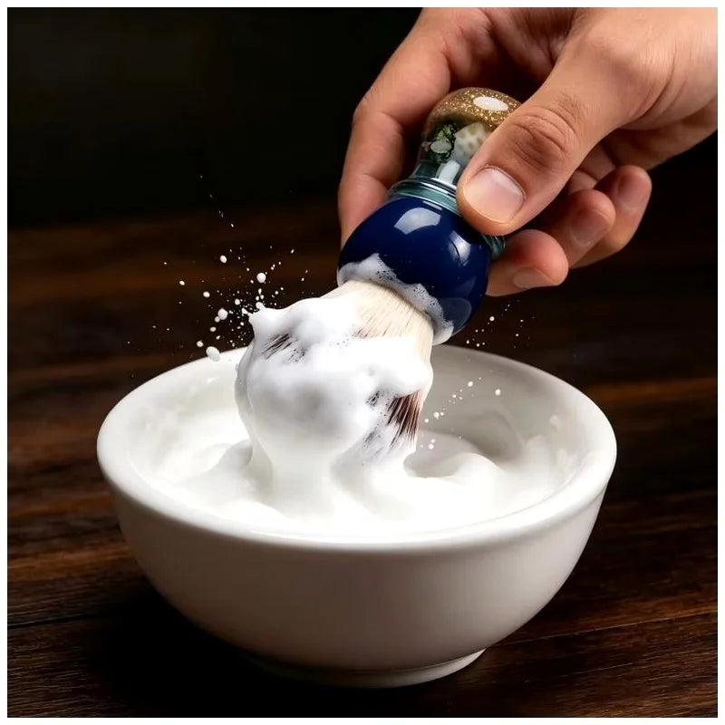 YAQI Luxury Wet Shaving Brush – Seashell Resin Handle