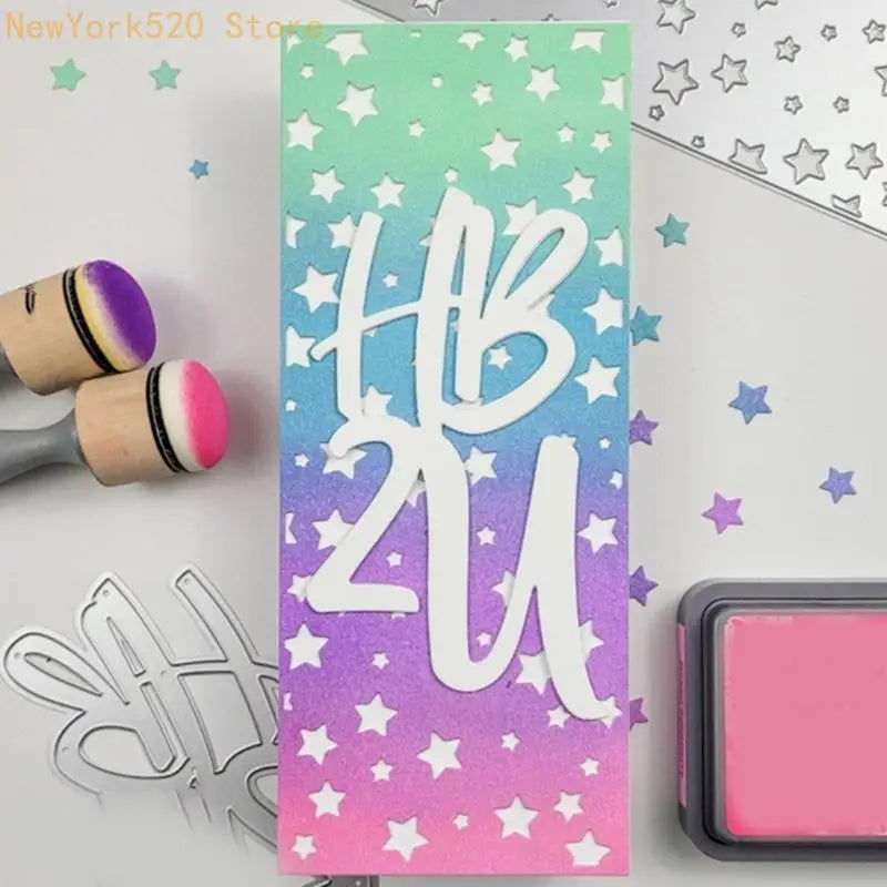 Star Background Metal Cutting Die for Scrapbooking & Cards