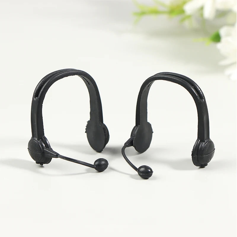 2Pcs 1:12 Dollhouse Miniature Headphone Model Décor Accessories