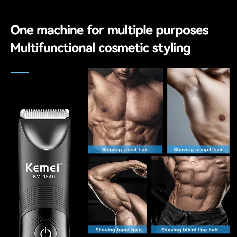 Kemei KM-1840 Waterproof Body Groomer Trimmer – Ceramic Blade