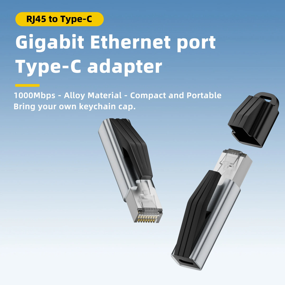 USB-C to Gigabit Ethernet Adapter 1000Mbps RJ45 Converter