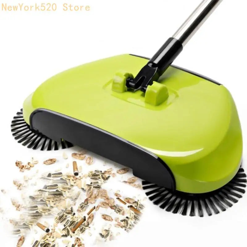 Manual Push Floor Sweeper – Non-Electric Rotating Broom & Dustpan