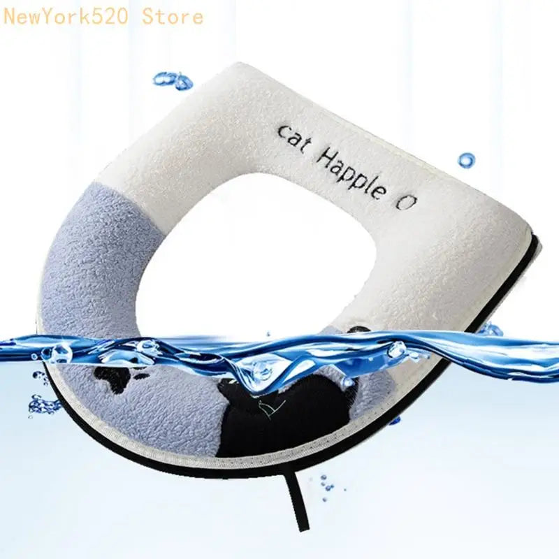 Warm Flannel Toilet Seat Cushion – Plush Non-Slip Cover Pad