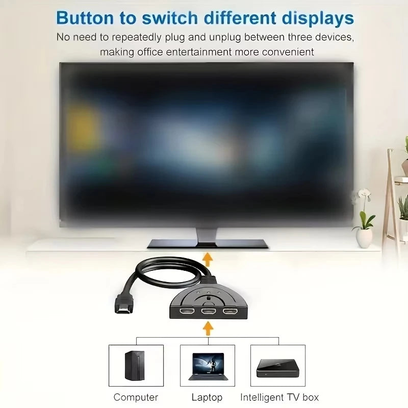 3-Port HDMI Switch 4K Splitter for TV Xbox PS3 PS4 | Plug & Play