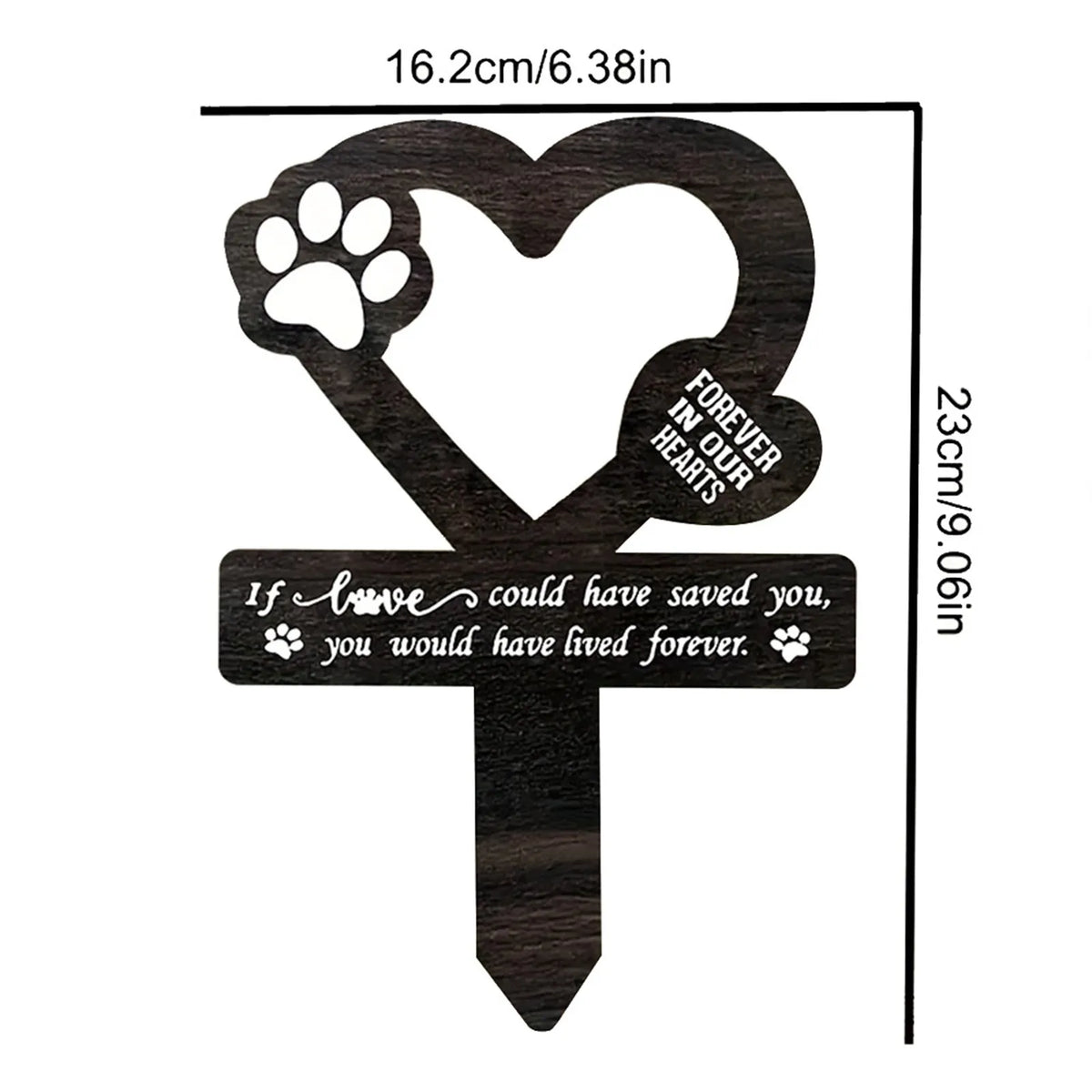 Dog Memorial Garden Stake – Wooden Pet Grave Marker Decor