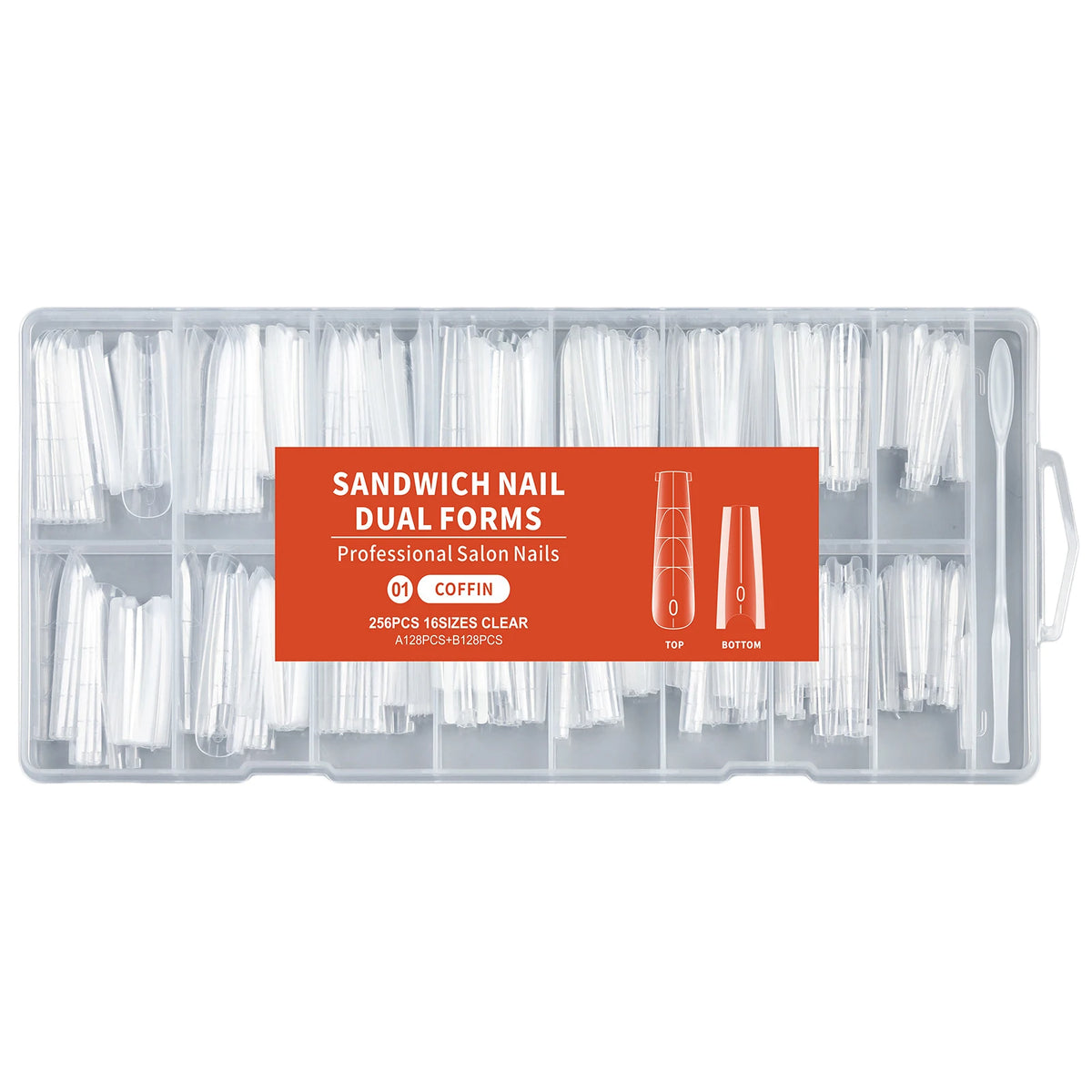 256pcs Sandwich Nail Extension Molds – Dual Forms Poly Gel Kit