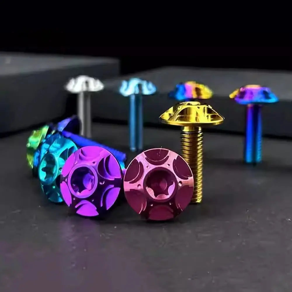 Titanium Alloy M5/M6 Hex-Lobe Decorative Bolts | Multi-Color