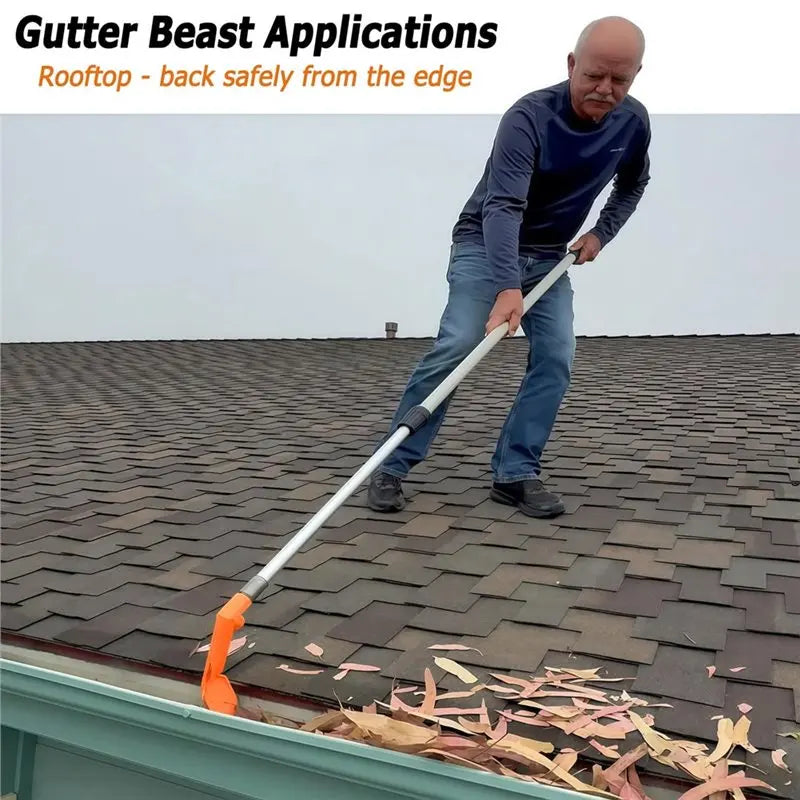 Multi-Angle Gutter Cleaning Tool – Ground-Level Leaf Remover
