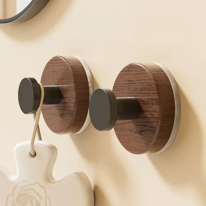 Wood Grain Suction Cup Wall Hook – No-Drill Towel Hanger
