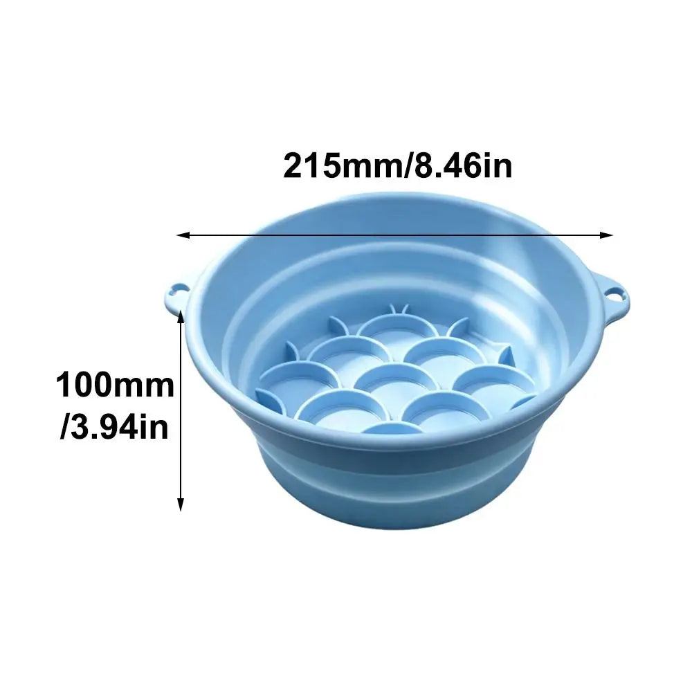 Foldable Silicone Face Ice Bath Bowl with Built-In Ice Tray