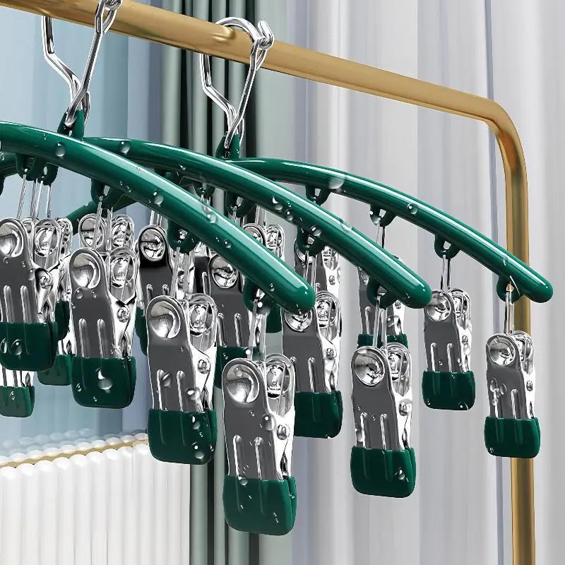 Windproof Stainless Steel Laundry Drying Hanger with Clips