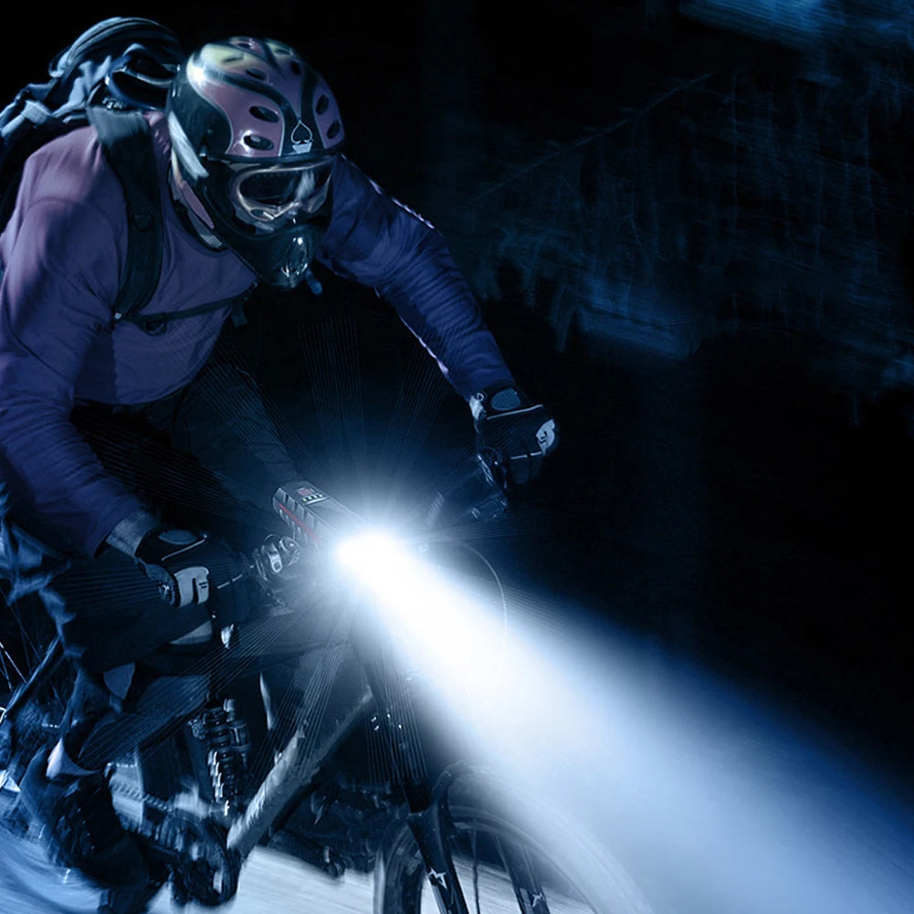 Solar USB Rechargeable Bike Light with 130dB Horn & Display
