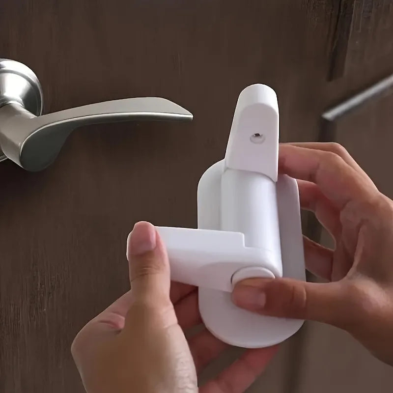 Door Lever Lock – No Tools, 2-Button Push & 90° Swivel Handle