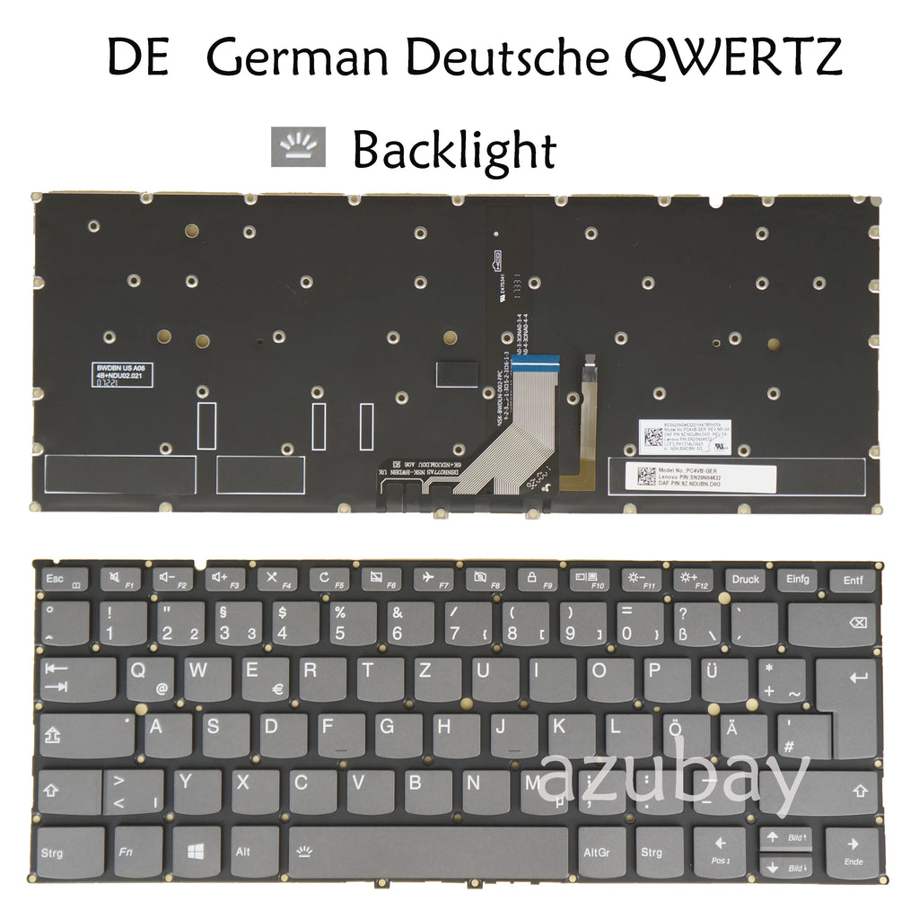 Backlit QWERTZ Keyboard for Lenovo Yoga 920 – LA/Spanish/Hungarian/German