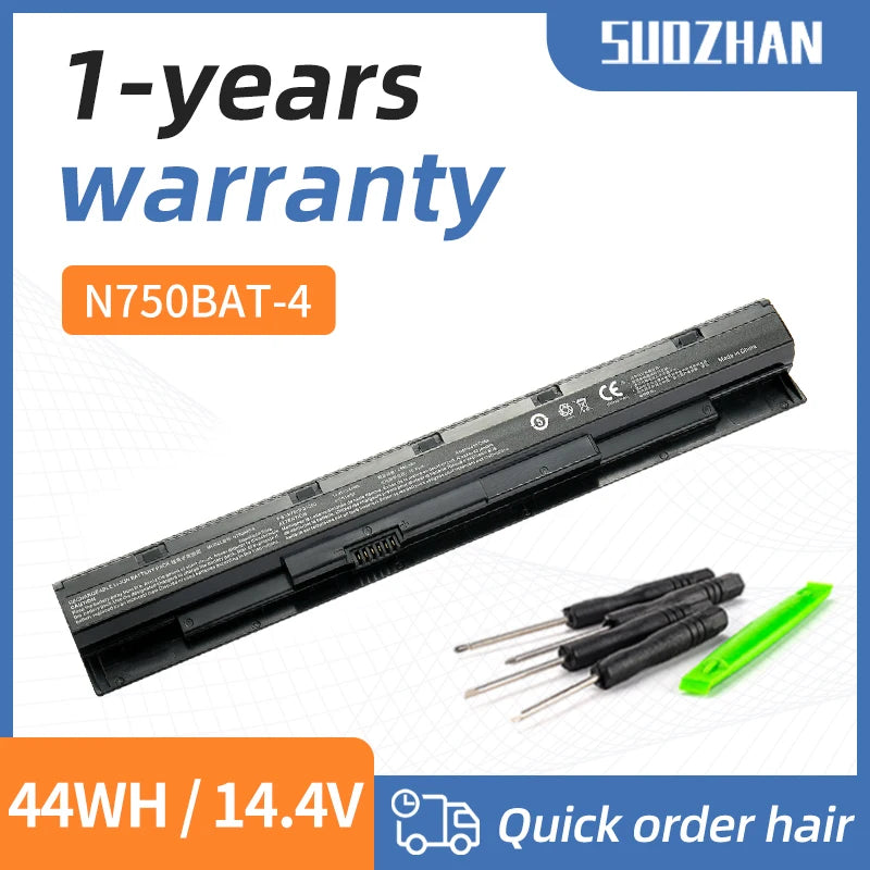 SUOZHAN N750BAT-4 Battery for Clevo N750BU N751BU N750S Series