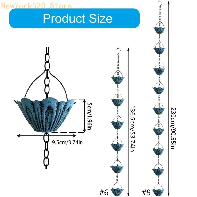 Metal Cup Rain Chain Rustproof Decorative Drainage System