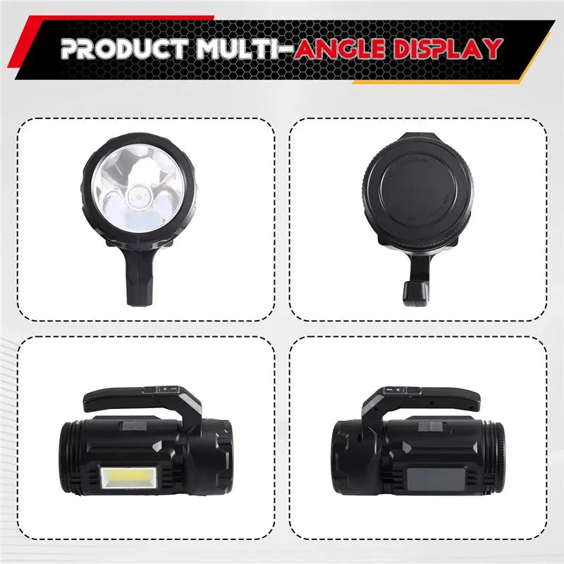 Portable Rechargeable LED Flashlight Camping Lantern Work Light