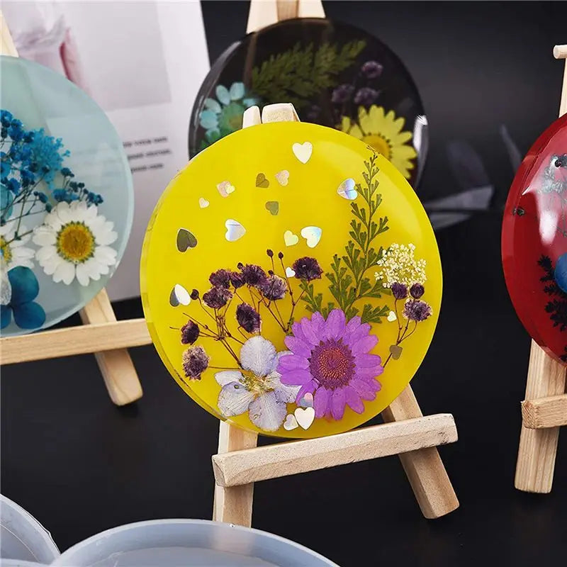 16-Pack Round Silicone Coaster Molds for Resin & Epoxy Casting