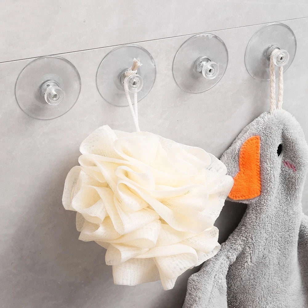 PVC Suction Cup Hooks with Screw Nuts – Clear Strong Wall Hooks
