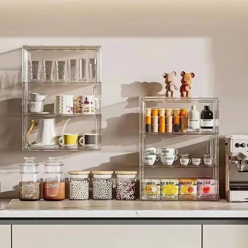 Stackable Clear Bread Display Case 1–4 Tier Dustproof Food Storage