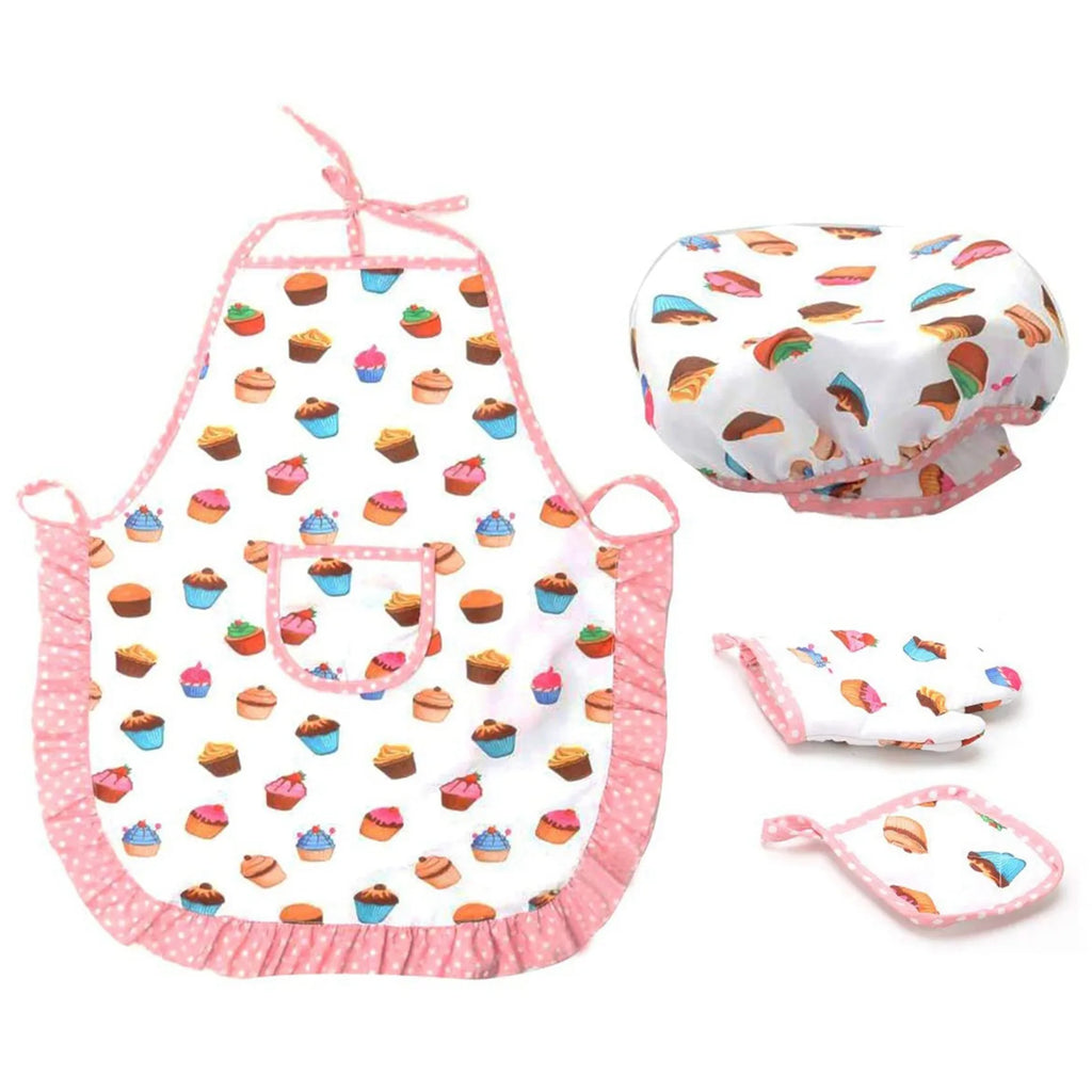 16-Pc Kids Chef Costume Set – Apron, Hat, Gloves & Pot Mats