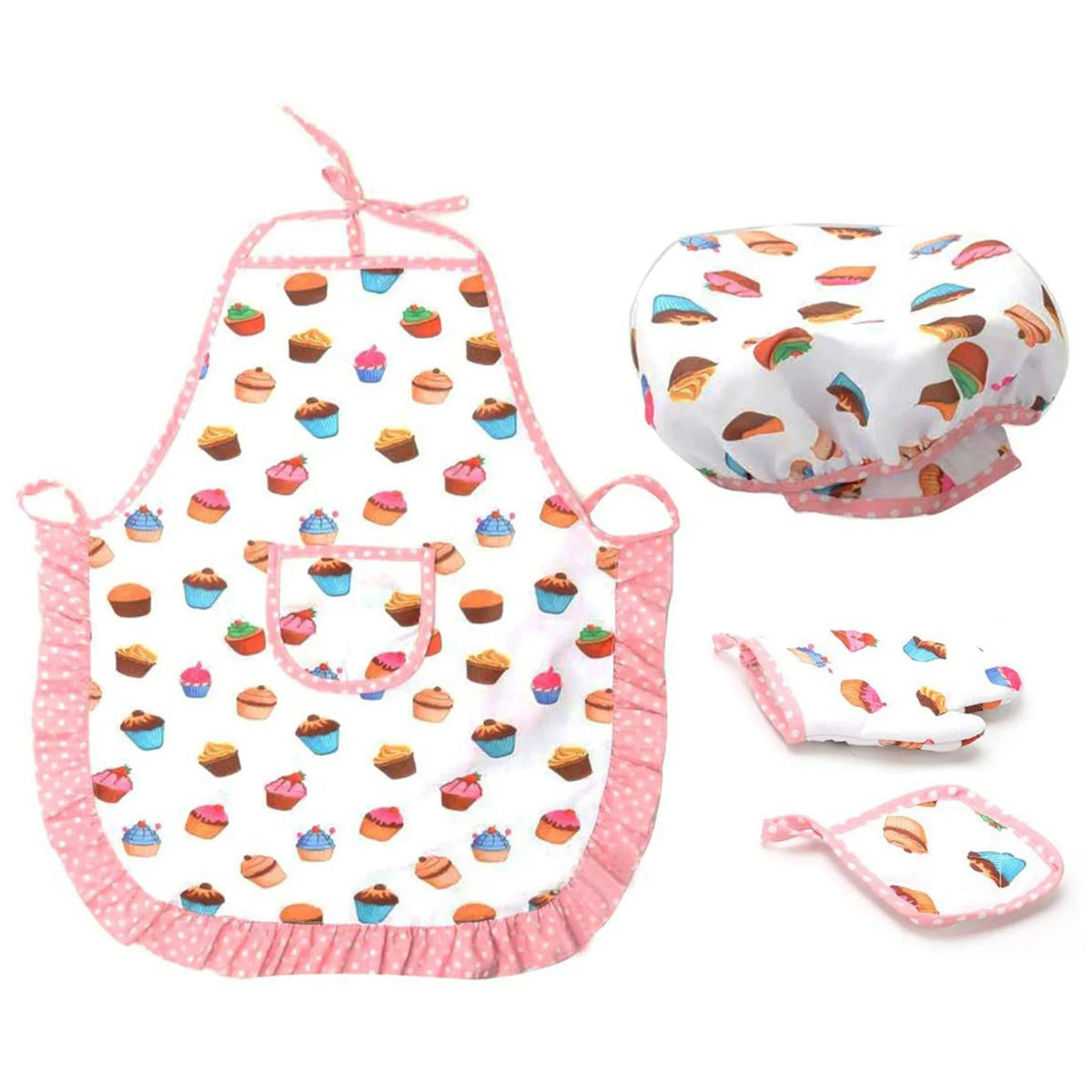 16-Pc Kids Chef Costume Set – Apron, Hat, Gloves & Pot Mats