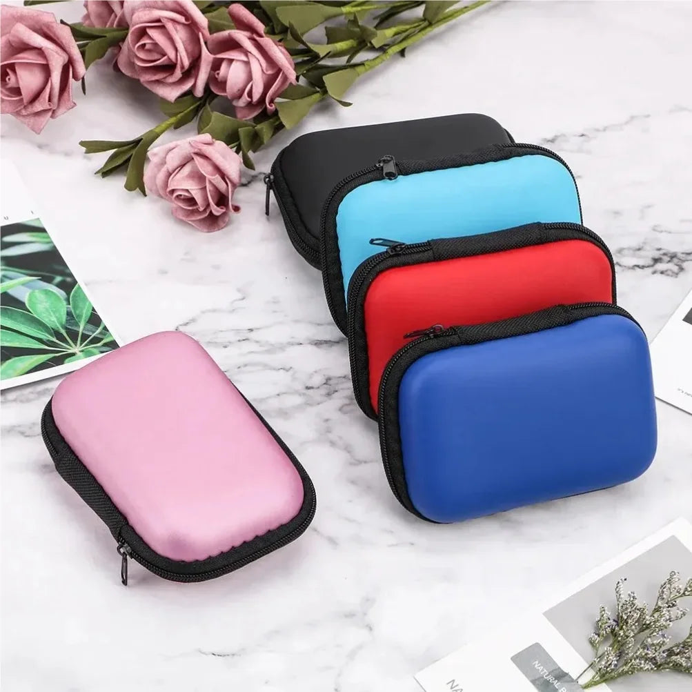 Portable PU Travel Cable Organizer Zipper Storage Bag