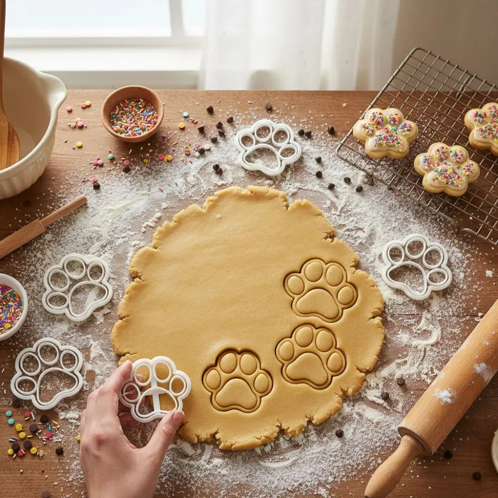 4PCS Paw Print Cookie Cutters – BPA-Free Baking Tool Set