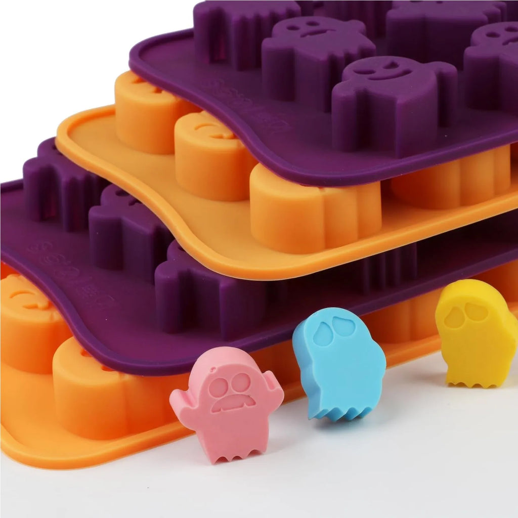 3D Halloween Silicone Mold – Pumpkin Ghost Chocolate Candy Tray