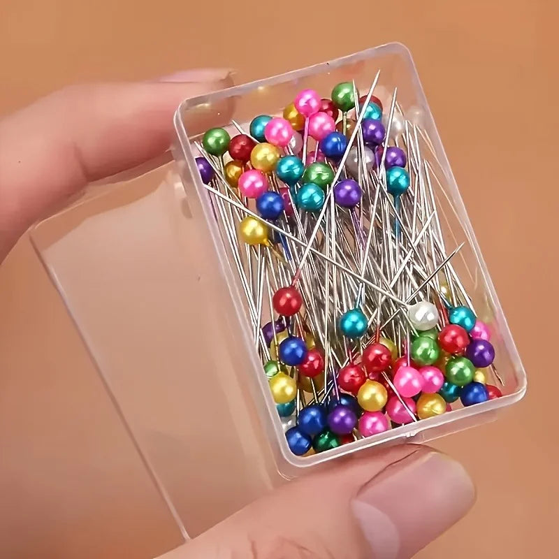 98pcs Mixed Color Metallic Large Head Sewing Pins Set
