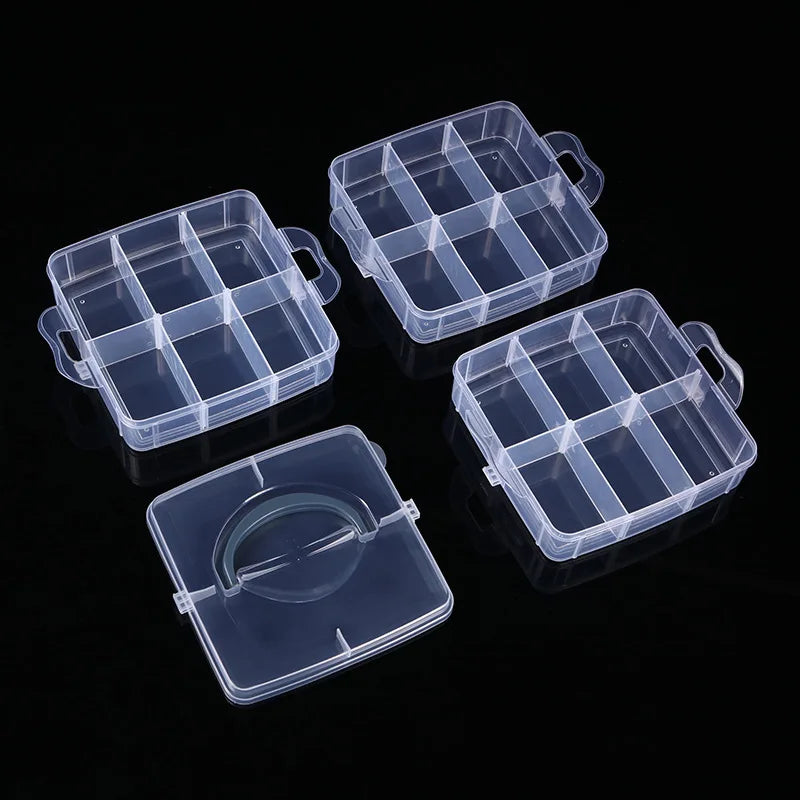 3-Layer 18-Grid Portable Stackable Storage Organizer Box