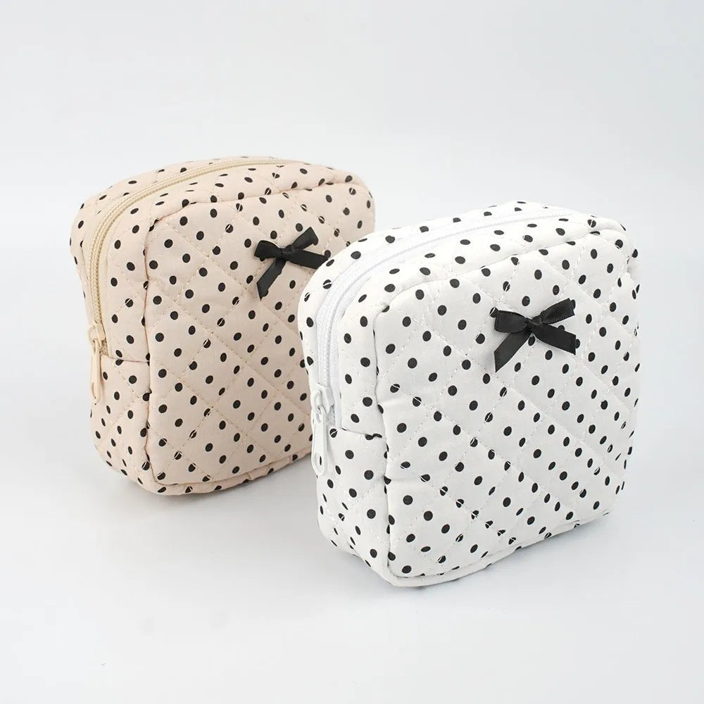 Polka Dot Makeup Bag – Large Travel Toiletry Organizer
