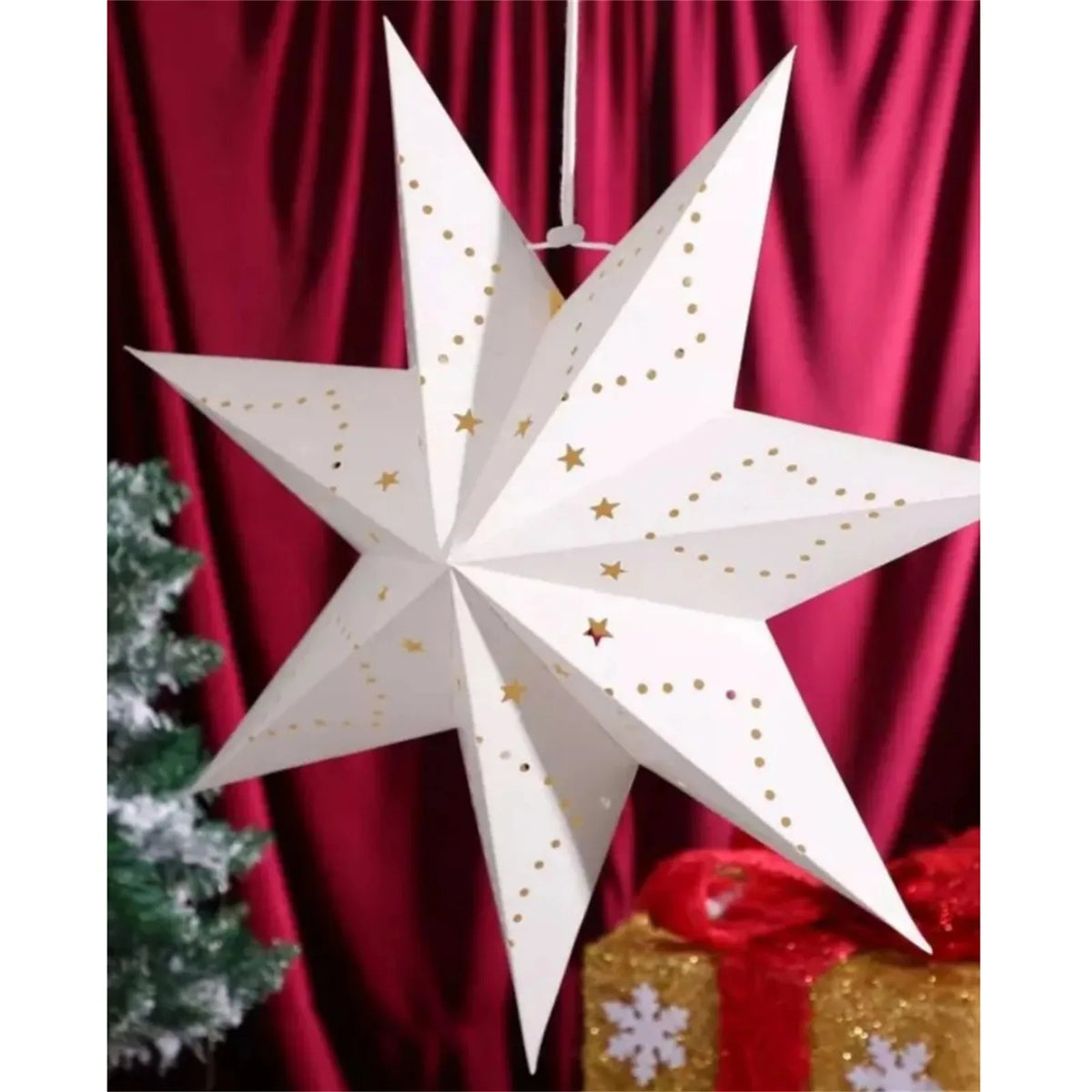 White Star Paper Lantern Hanging Christmas Party Decoration