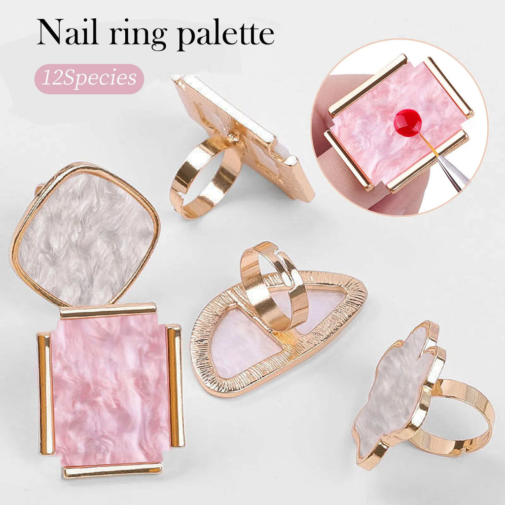 Wearable Nail Ring Palette – Resin Gel Polish Mixing Tray