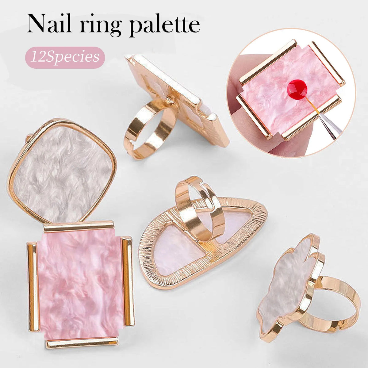 Wearable Nail Ring Palette – Resin Gel Polish Mixing Tray