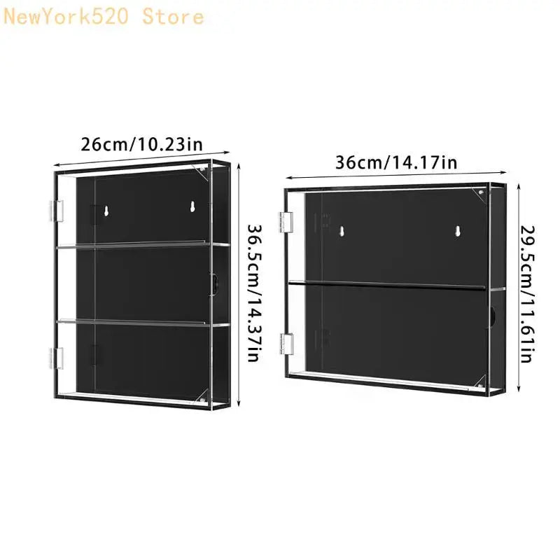 Wall Mounted Acrylic Baseball Card Display Case – 2 or 3 Tier