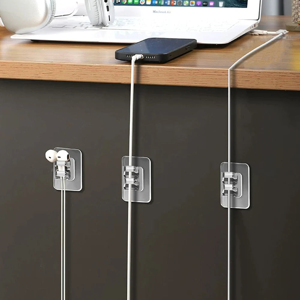 Self-Adhesive Wall Hooks Cable Organizer & String Light Holder